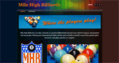 Desktop Screenshot of milehighbilliards.com