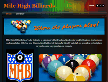 Tablet Screenshot of milehighbilliards.com
